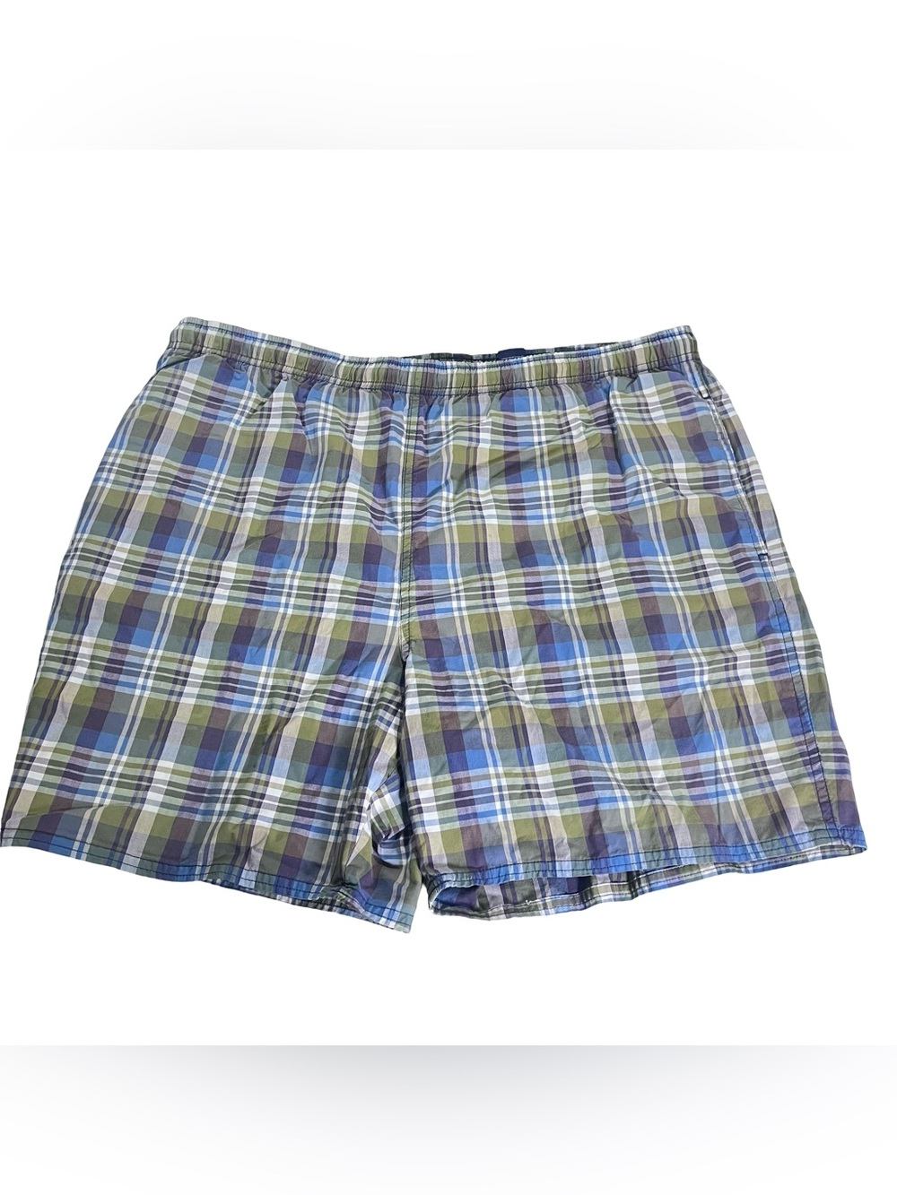 Vtg 90s Eddie Bauer EBTEK Plaid Swim Trunks Shorts 5.5" In Sz L Tech Gorpcore
